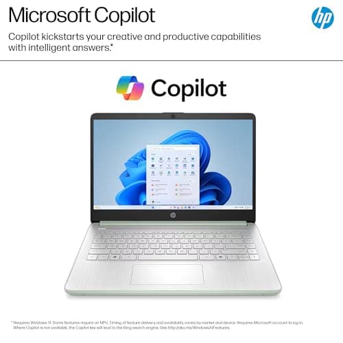 HP 14” Laptop Ultra-Portable Computer 2026 Student Business, MS Office, Copilot AI, Intel 4-Core CPU, 4GB RAM, 628GB Storage (128GB UFS+500GB Ext), Long Battery, MaxsolAccessory, Win 11 Pro, Green — view 5
