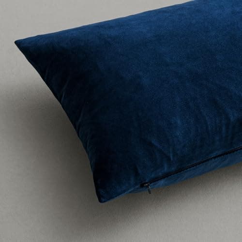 MIULEE Pack of 2 Velvet Soft Solid Decorative Throw Pillow Covers Square Cushion Cases for Sofa Couch Bedroom Living Room Car Home Decor 20 x 20 Inch 50 x 50 cm Dark Blue — view 5