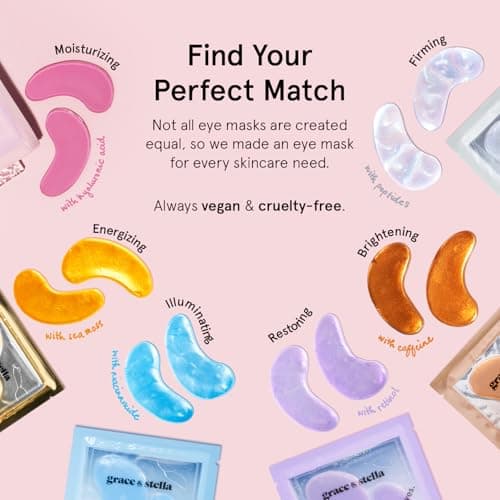 grace and stella Eye Patches with Peptides & Rice Extract - Firming Under Eye Patches for Puffy Eyes - Iridescent Under Eye Mask for Dark Circles - Vegan, Cruelty-Free Eye Mask Skincare, 24 Pairs — view 4