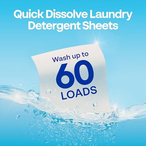 Earth Breeze Laundry Detergent Sheets Fresh Scent - 60 Loads Eco Liquidless Soap - Travel-Friendly for Hot & Cold Cycles, Tackles Tough Stains & Odors - Gentle on Skin, 30 Ct — view 2