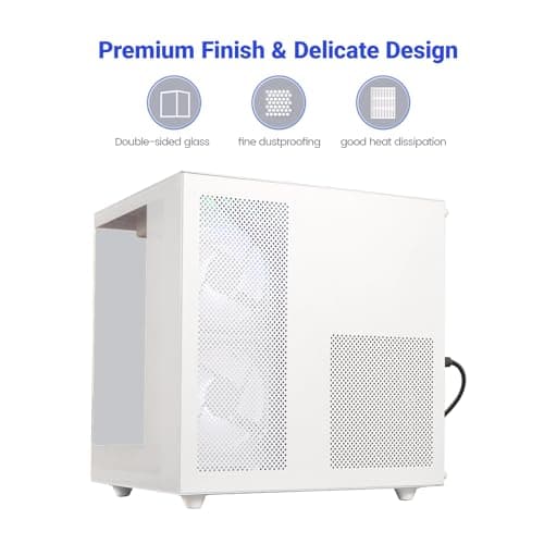 Qehi Prebuilt Desktop PC,Core i7 Processor Up to 4.0GHZ | 16G RAM | 256G SSD | WiFi 6 | 7 RGB Fans | Ready to use Computer Tower for Home and Office-White — view 6