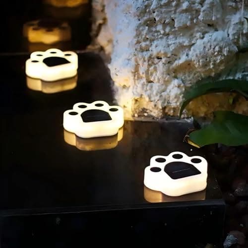 Solar Paw Print Lights 4 Pack, Outdoor Waterproof Solar Garden Lights, Lawn Patio Pathway Decorative Lights, Pet Dog Lovers Gifts for Women Mom Mother's Day — view 8