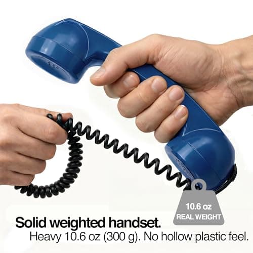 OPIS 60s Micro: Cellphone Retro handset/Old-Style Headset for All Cell-Phones (Blue) — view 4