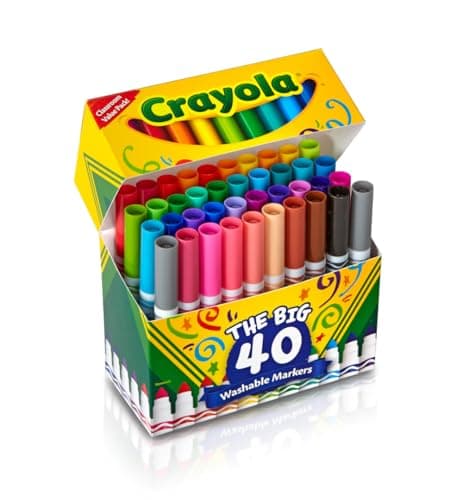 Crayola Ultra Clean Washable Markers (40ct), Teacher School Supplies for Kids, Broad Line Colored Markers, Art Marker Set, Ages 3+ — view 2