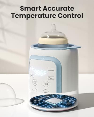 Grownsy Bottle Warmer, 8-in-1 Fast Baby Milk Warmer with Timer for Breastmilk or Formula, Accurate Temperature Control, Multifunctional Baby Bottle Warmers for All Bottles- Blue — view 6