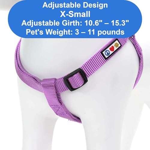Pawtitas Solid Step-in Dog Harness – Adjustable No-Pull Vest for Puppies to Seniors, Safe & Comfortable XS Orchid — view 3