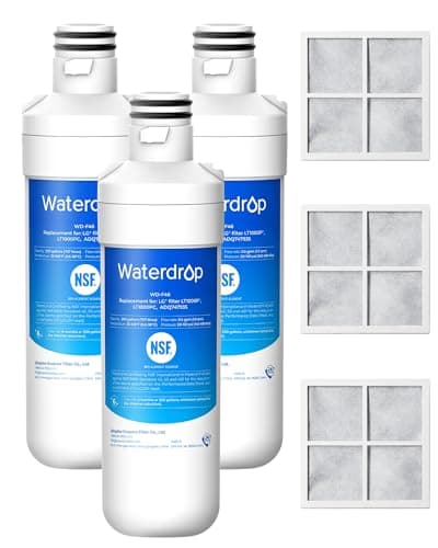 Waterdrop ADQ747935 LT1000PC Replacement for LG® LT1000P®/PC/PCS ThinQ® Refrigerator Water Filter, LFXS26973S, LMXS28626S, LMWS27626S, LFXS28596S, ADQ74793501 and LT120F® Air Filter, 3 Combo