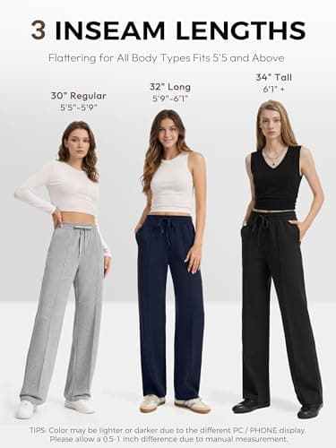 Tallemon Women's Tall 34in Sweat Pants Straight Leg Elevated Seams Comfy Gym Running Trouser Streetwear, Black, XXL — view 3