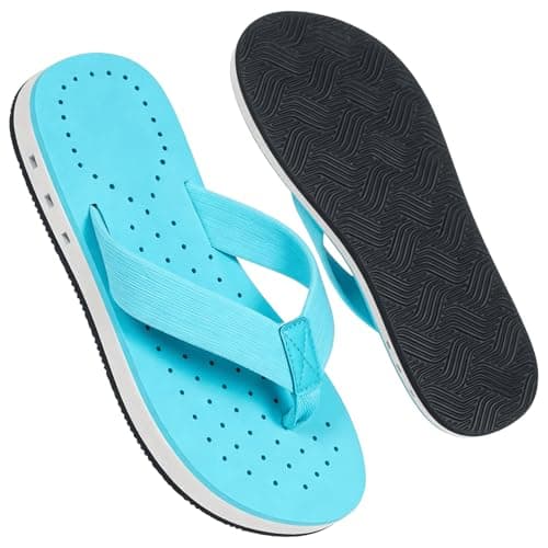KVbabby Kids Comfortable Flip Flops,Blue,2 Big Kid — view 3