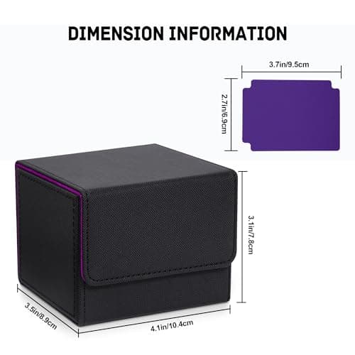 ZLCA Card Deck Box for Trading Cards, MTG Commander Deck Box Holds 120+ Single Sleeved, Leather Magnetic Card Storage Case Fits for TCG CCG Magic(Black Set) — view 5