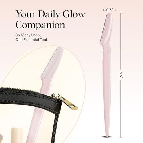 Kitsch Dermaplane Razor for Women Face – Face Razors for Women & Men, Eyebrow Trimmer & Face Shaver – Exfoliating Facial Razor & Skin Care Tool for Smoother Skin - Blush, 12 pcs — view 4