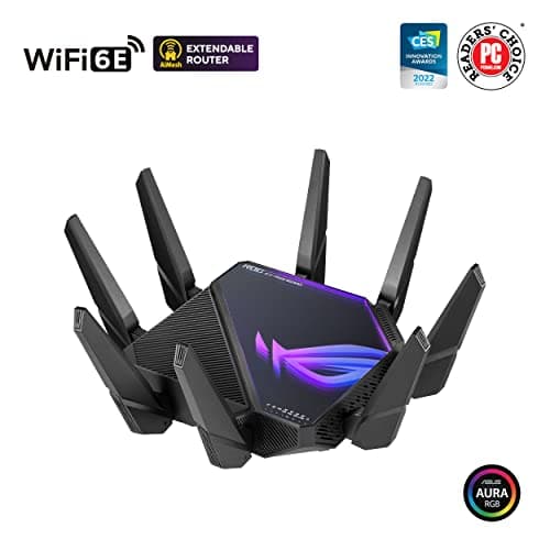 ASUS ROG Rapture WiFi 6E Gaming Router (GT-AXE16000) - Quad-Band, 6 GHz Ready, Dual 10G Ports, 2.5G WAN Port, AiMesh Support, Triple-Level Game Acceleration, Lifetime Internet Security, Instant Guard — view 5