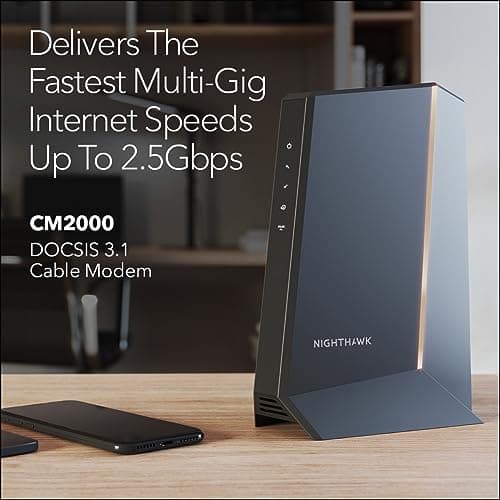 NETGEAR Nighthawk Multi-Gig Cable Modem (CM2000) - Compatible with All Cable Providers Incl. Xfinity, Spectrum, Cox - for Cable Plans up to 2.5Gbps - DOCSIS 3.1 — view 2