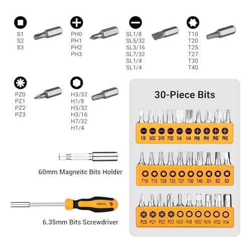 DEKOPRO 50 Piece Tool Set General Household Hand Tool Kit with Plastic Toolbox Storage Case All Purpose Home Tool Kit Includes Essential Tools for Office College Repairs — view 3