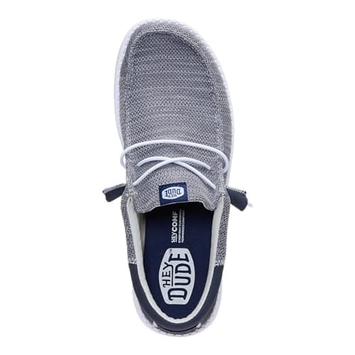HEYDUDE Mens Wally Funk Mesh Slip On Shoe, Grey Size 11 | Lightweight Breathable Casual Loafers | Travel Ready Sneakers — view 4