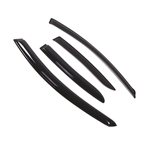 TuningPros Outside Mount Window Vent Visors Rain Guards Compatible with Mazda Mazda3 Sedan 2010-2013 | Side Window Wind Deflectors Rain Shields | Black Tinted, 4 Pcs Set, BGWV-305