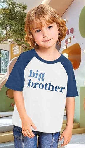 QAUN Big Brother Tshirt for Toddler Boy Reglan Short Sleeve Big Bro Announcement Summer Tee Tops — view 3