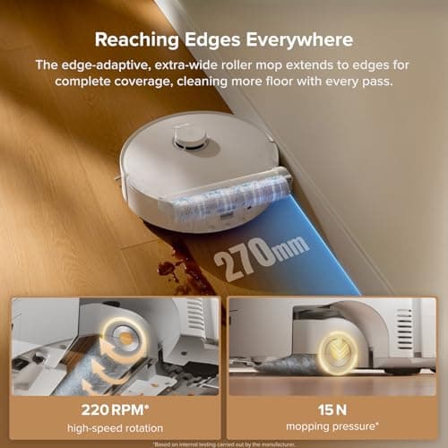 roborock Qrevo Curv 2 Flow Robot Vacuum and Mop, SpiraFlow Real-Time Self-Cleaning Roller Mop, 20,000 Pa, Dual Zero-Tangle System, AI Obstacle Avoidance, Heat-Washes & Dries Mop, Carpet Protection — view 2