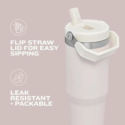STANLEY IceFlow 2.0 Flip Straw Tumbler with Handle 30 oz | Twist On Lid and Flip Up Straw | Leak Resistant Water Bottle | Insulated Stainless Steel | BPA-Free | Dew Drop — view 5