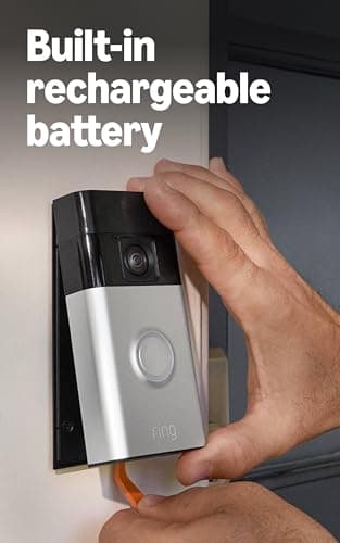 Ring Battery Doorbell, Home or business security with Head-to-Toe video, Live View with Two-Way Talk, and Motion Detection & Alerts, Satin Nickel — view 5