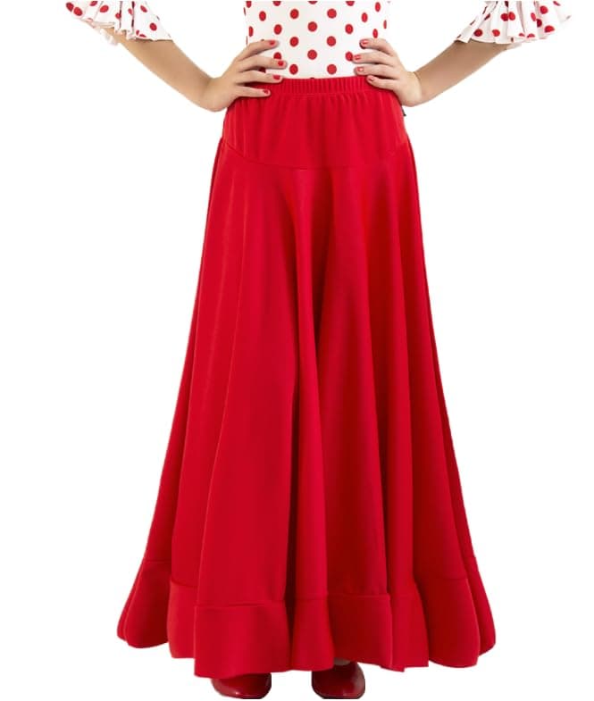 Falda Flamenca de niña de un Volante para el Baile Flamenco o sevillanas.