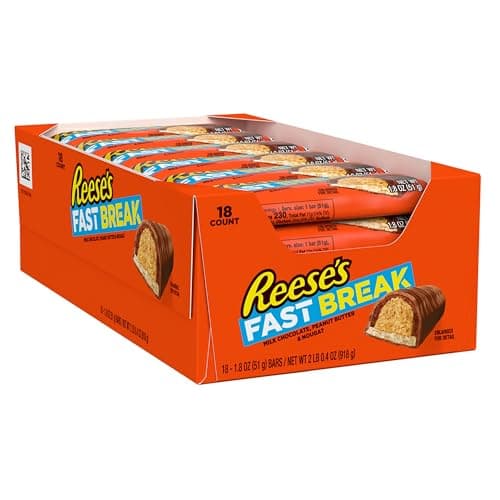 REESE'S FAST BREAK Peanut Butter Nougat Candy Bars, 1.8 oz (Pack of 18) — view 2