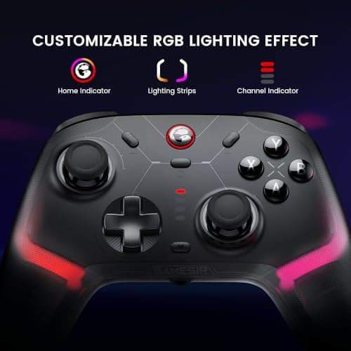 GameSir Cyclone PC Controller Mag-Res TMR Sticks 1000Hz Report Rate Hall & Micro 2-in-1 Triggers RGB Lighting with Charging Dock for PC/Switch/iOS/Android(Black) — view 4