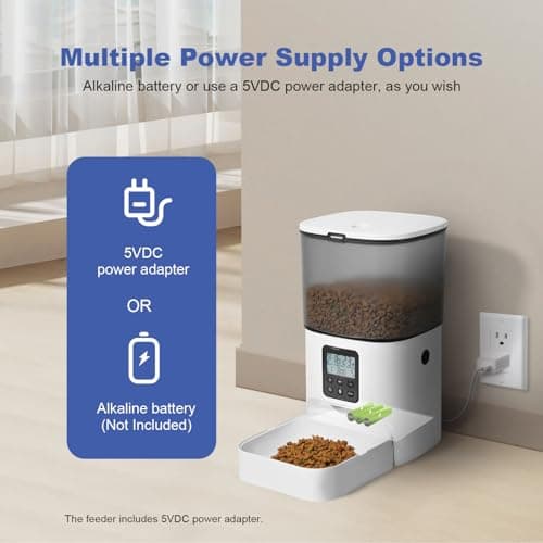 ANDOLL HOME Automatic Cat Feeder, 4L Cat Food Dispenser with 10s Voice Recorder, Pet Feeder up to 8 Meals per Day, Timed Dog Feeder with Dry Food Sealed Ring — view 7