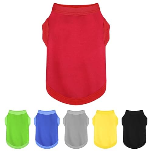 Elevate Your Dog's Fashion Quotient with Colorful and Breathable Sleeveless Cotton Shirts! Perfect Pet Apparel for Small to Medium Dogs Red M