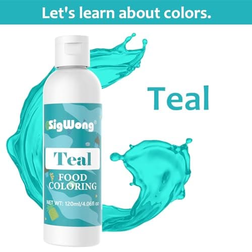 Food Coloring - 120ml Teal Liquid Food Coloring, Upgraded Vibrant Tasteless Food Dye for Baking, Cooking, Dessert Decorating, Icing, Fondant, Cookies, Easter Egg, Making DIY Supplies - 4.06 Fl.Oz Bottles — view 2