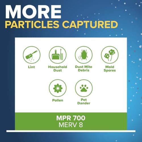 Filtrete 14x25x1 AC Furnace Air Filter, MPR 700, MERV 8, Tough on Pollen, Easy on Airflow, 3-Month Pleated 1-Inch Electrostatic Air Cleaning Filter, 2-Pack (Actual Size 13.81 x 24.81 x 0.81 in) — view 3
