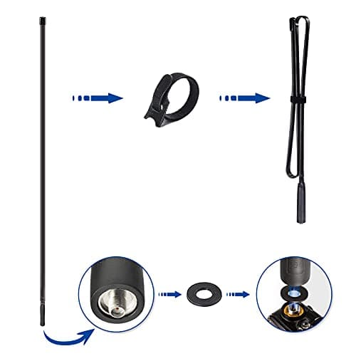 Bingfu Dual Band VHF UHF 136-520MHz 108 cm Foldable CS Tactical SMA Female Ham Radio Antenna for Wouxun Baofeng BF-F8HP UV-5R UV-82 BF-888S GT-3 Handheld Ham Two Way Radio Walkie Talkie — view 3