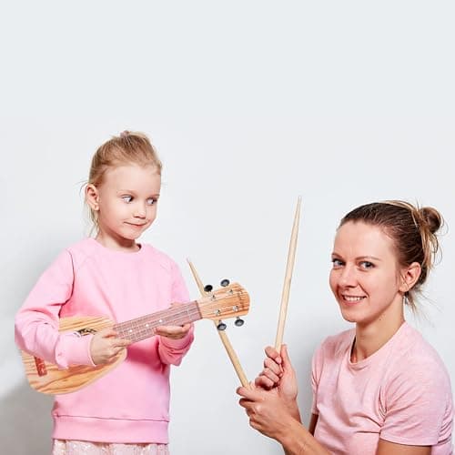 17 Inch Kids Ukulele Guitar Toy 4 Strings Mini Children Musical Instruments Educational Learning Toy for Toddler Beginner Keep Tone Anti-Impact Can Play with Picks/Strap/Primary Tutorial — view 5