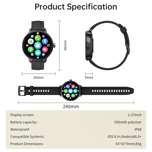 Smart Watch for Women Men(Answer/Make Calls), Fitness Tracker Built-in AI Voice, 1.27" HD Smartwatch with Heart Rate/Sleep/Step/SpO2 Monitor, 100+ Sports Modes, IP68 Waterproof Watch for Android iOS — view 8