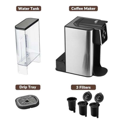 Mecity Coffee Maker 3 in 1 Single Serve Coffee Machine, Compatible with K cup Capsules, Instant Coffee Pot, Tea maker, 6,8,10 Oz Cup, Removable 50 Oz Water Reservoir, 120V 1150W — view 6