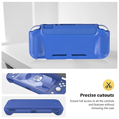ProCase Flip Cover for Nintendo Switch Lite with 2 Pack Tempered Glass Screen Protectors, Slim Protective Flip Case with Magnetically Detachable Front Cover for Nintendo Switch Lite 2019 -Blue — view 5