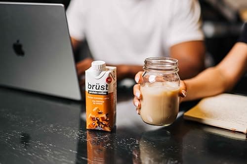 BRÜST PROTEIN COFFEE SALTED CARAMEL LATTE - Caramelly indulgence slightly sweet (20g Protein, 75mg Caffeine, 100 Calories) Caramel, Smooth, Slightly Sweetened Cold Brew Coffee, 330mL, 12 Pack, Brust Iced Coffee - AS SEEN ON DRAGON'S DEN — view 5