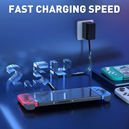 Charger for Nintendo Switch and Lite and OLED with 5FT Charger Cable for Nintendo Switch/Steam Deck, Support Switch TV Dock Mode AC Power Supply Adapter, Output 15V2.6A Fast Charge Nintendo — view 4