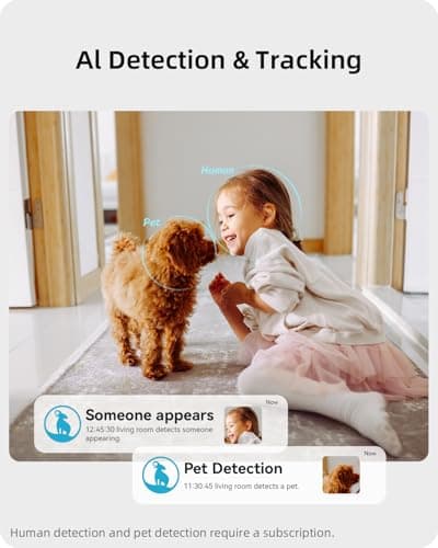 blurams 2K Indoor Camera, 5G Home Security Camera, 360° View Pet Camera with Phone App, Free Human/Motion/Sound Detection, Auto Tracking, Dual-Band WiFi6, Night Vision, Works with Alexa(2 Pack) — view 3