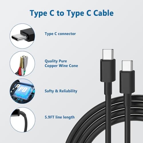 45W USB-C Charger, Super Fast Charger Type C for Sam Sung Galaxy S24 Ultra/S24/S24+/S23 Ultra/S22+/S22 Ultra/S23/S23+/S22 with 5.9FT Cable 2 Pack Chargers — view 4