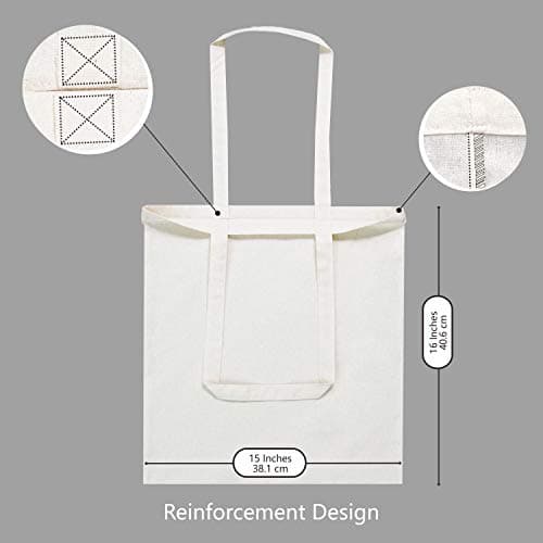 TOPDesign 24-Pack Economical Cotton Tote Bag, Lightweight Medium Reusable Grocery Shopping Cloth Bag, Suitable for DIY, Advertising, Promotion, Gift, Activity — view 4