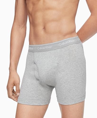Calvin Klein Men's Cotton Classics 3-pack Boxer Brief, 3 Grey Heather, Large — view 3