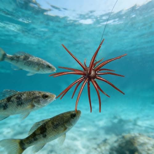 2Pc Sea Urchin Bait,Sea Bass Fishing Lures,Floating Simulation Seas Urchin Dice Baits for Bass Fishing,Artificial Squirm Fuzzy Fishings Soft Lure Bait Accessories for Saltwater Shore (Coffee, 3.54 in) — view 2