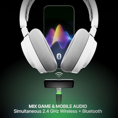 SteelSeries Arctis Nova 7X Wireless Gen 2 Gaming Headset - Real-Time App Control, 50+ HR Play, Neodymium Drivers, Mix 2.4GHz/Bluetooth, Xbox, PC, PS5/PS4, Switch 1/2, Mobile - White — view 3