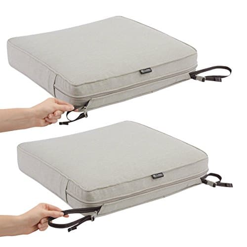 Classic Accessories 60-071-011001-RT Montlake Patio Seat Cushion Slip Cover, Heather Grey, 21" x 21" x 3" Thick — view 5