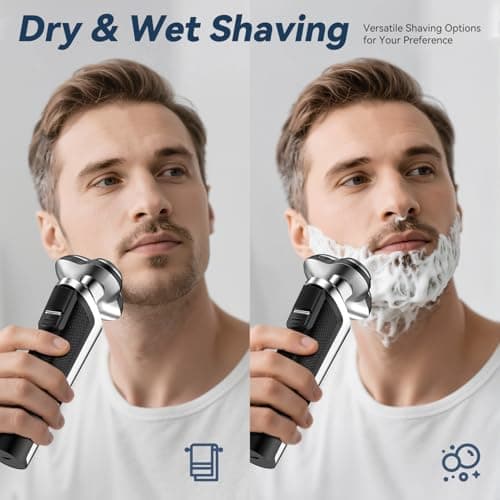Ordele Electric Razor for Men, 2026 Upgraded Electric Shavers for Men, USB-C Rechargeable, Wet & Dry Shaver with Pop-up Trimmer and Travel Case (Black) ，for Father's Day — view 4