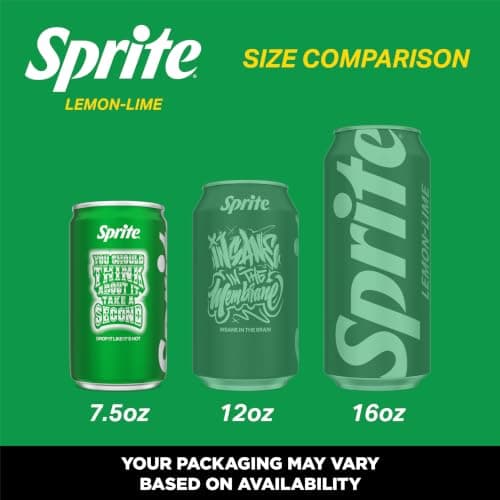 Sprite Lemon-Lime Caffeine Free Soda Soft Drink Fridge Pack Mini Cans, 7.5 fl oz, 10 Pack — view 3