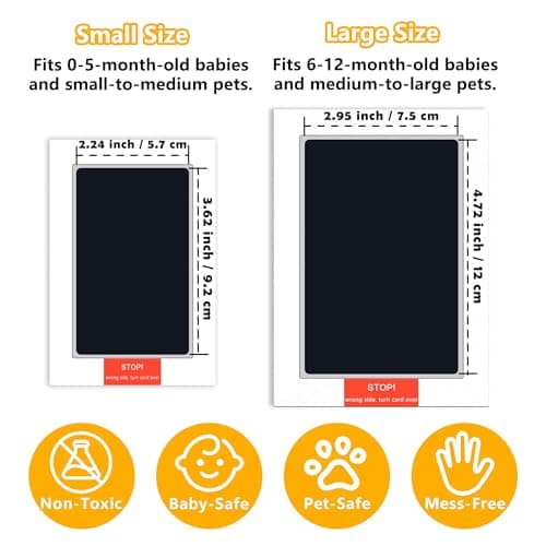 4-Pack Baby Inkless Hand and Footprint Kit Paw Nose Print Kit for Dogs Cats Pets Clean Touch Ink Pad for Baby Pets Newborn Keepsake Mess-Free Ink Pad — view 6