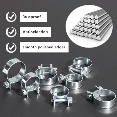 JTAREA 26-28MM Fuel Injection Hose Clamps 1"-1-1/10" Gas Line Clamps Pipe Clamp for Automotive Diesel Petrol Pipes — view 4