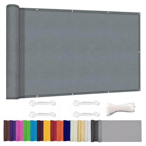 ZHhan Balcony Privacy Screen for Backyard Deck Patio Balcony Fence Porch Sun Shade PVC UV Protection Sun Wind 8 Days DeliveSapphire 14 Colors 20 Sizes 420D(Gray,3'x32.8')
